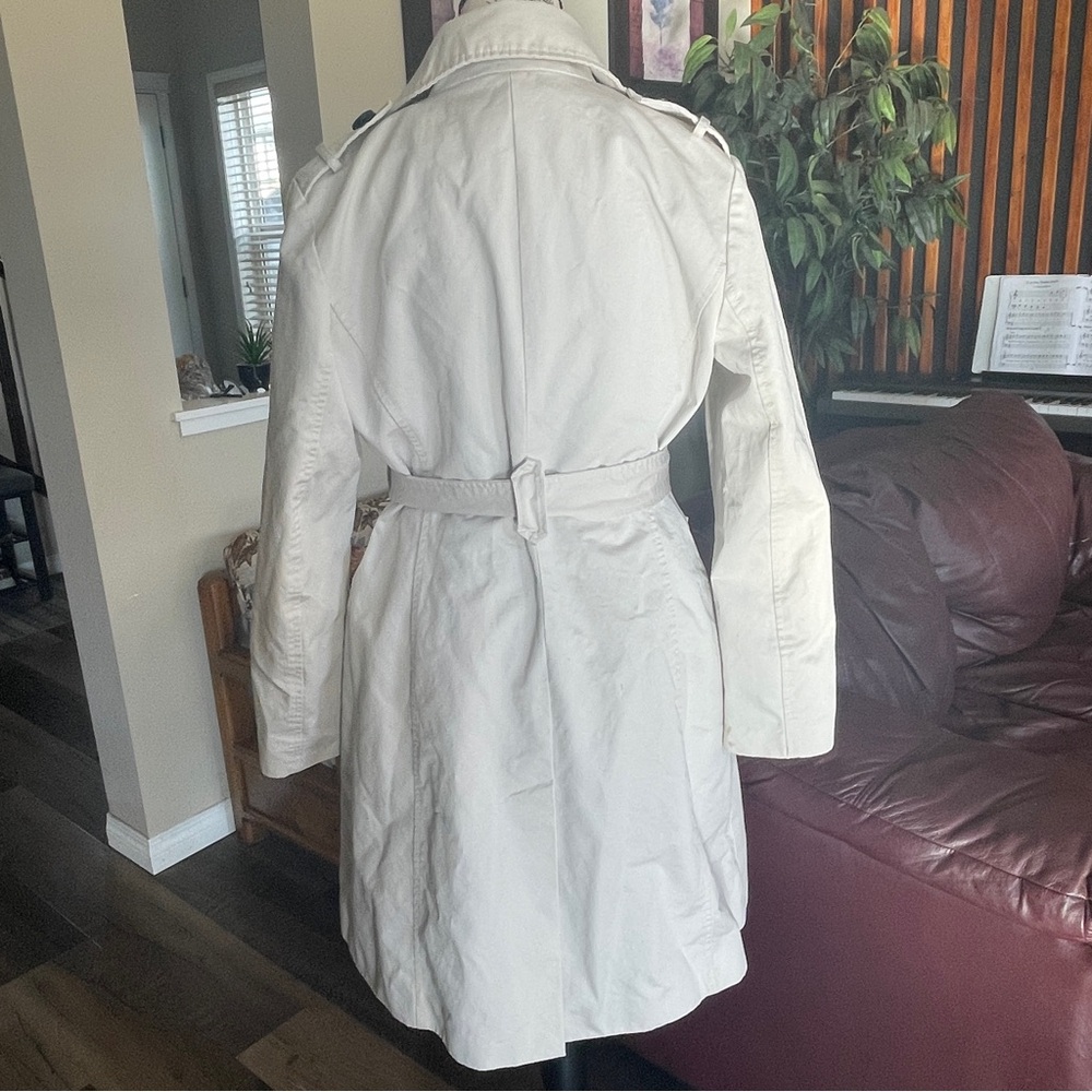 Mexx Cream Colored Lined Double Breast Trench Coat with belt Size 36 - Picture 2 of 16